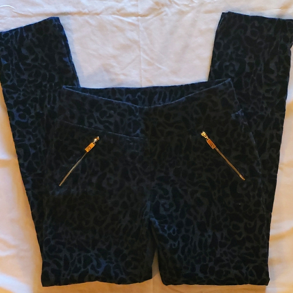 Anne Klein Crushed Velvet Print Pants